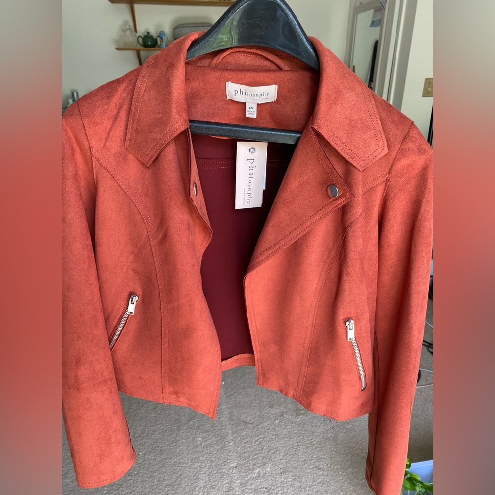 Philosophy Republic Clothing - Faux Leather Jacket - Rusty Red
